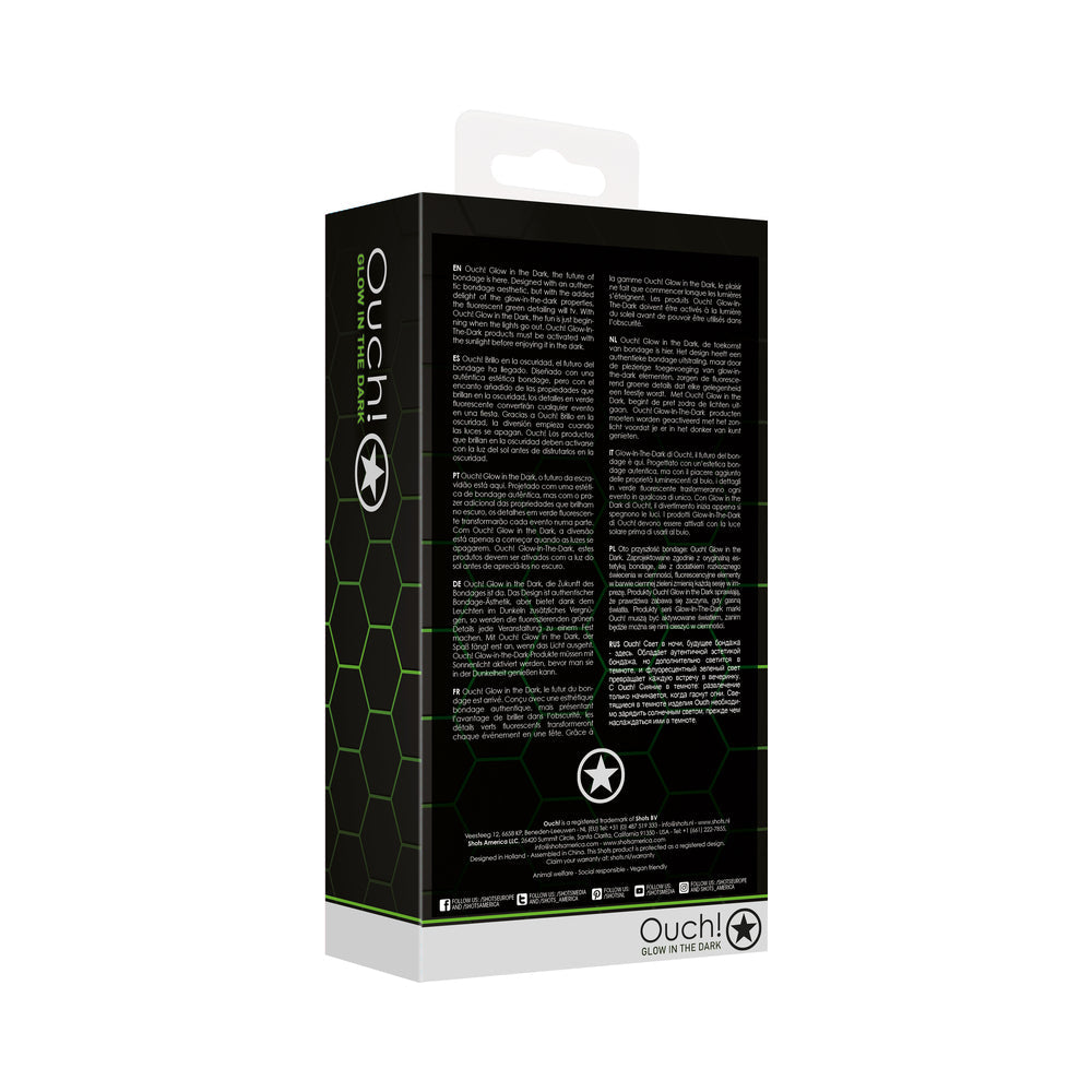 Ouch! Glow in the Dark Bonded Leather Breathable Ball Gag Neon Green - Headshop.com