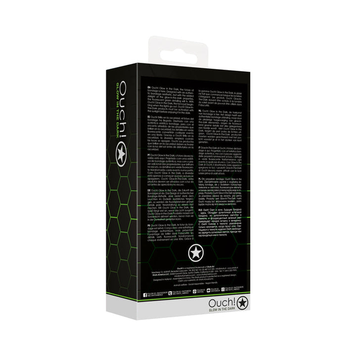 Ouch! Glow in the Dark Bonded Leather Breathable Ball Gag Neon Green - Headshop.com