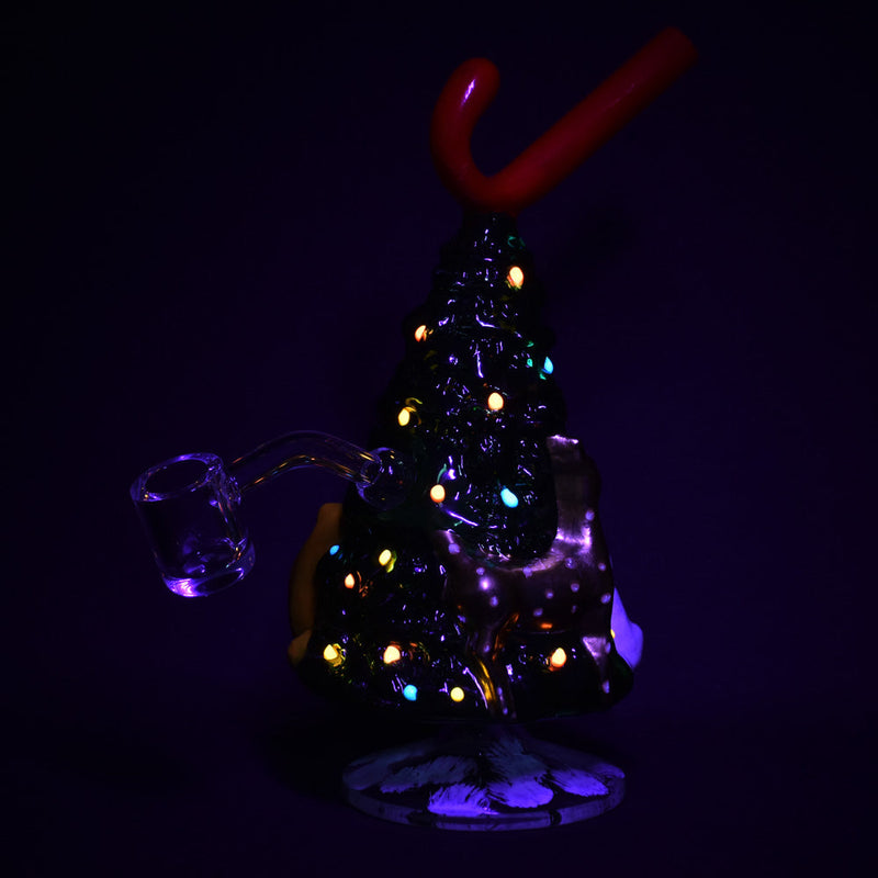 Christmas Tree w/ Candy Cane Glass Rig - 7.25" / 14mm F - Headshop.com