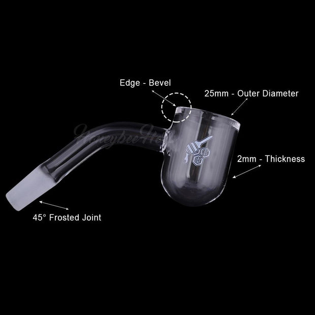HONEY BEVEL BOWL QUARTZ BANGER - 45° DEGREE | YL - Headshop.com