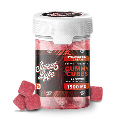Vegan Gummies 1500MG D8+HHC+THCP - Bag - Strawberry Cream - Headshop.com