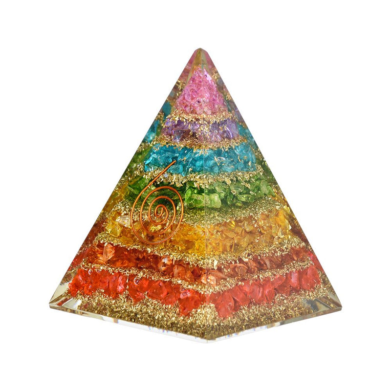 Chakra Orgonite Pyramid - 3.75" - Headshop.com