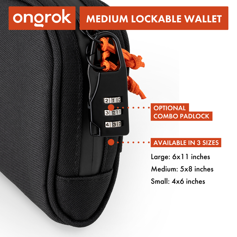 Ongrok Carbon-lined Wallets with Combination Lock V 2.0 | 3" Sizes (Small, Medium, Large) - Headshop.com