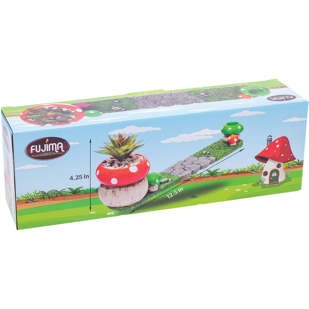 Fujima Mushroom Incense Burner with Faux Plant - 12.5" - Headshop.com