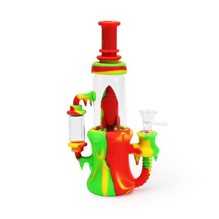 Ritual - 8.5'' Silicone Rocket Recycler - Rasta - Headshop.com