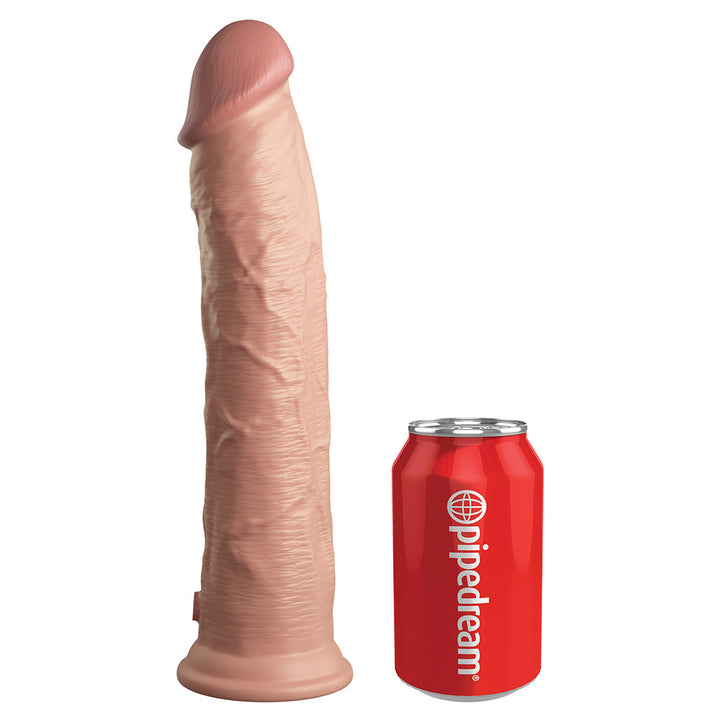 King Cock Elite 11 in. Dual Density Silicone Cock Realistic Dildo With Suction Cup Beige - Headshop.com
