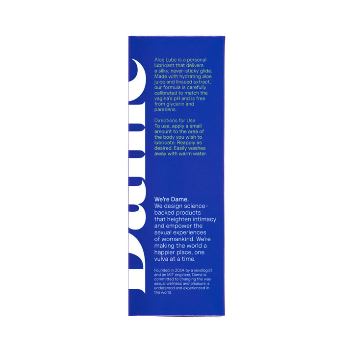 Dame Aloe Lube Personal Lubricant 2 oz.