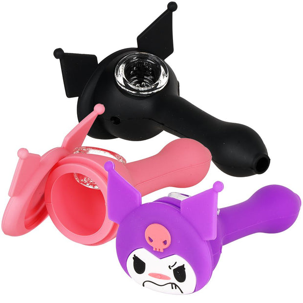 3CT BUNDLE - Rival Kitty Silicone Hand Pipe - 4.5" / Assorted Colors
