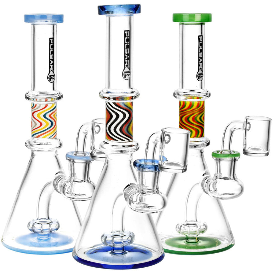 Pulsar Glass Hint of Wig Wag Rig - 8" / 14mm F / Colors Vary - Headshop.com