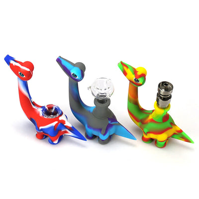 Dinosaur Silicone Hand Pipe - 5" / Colors Vary - Headshop.com