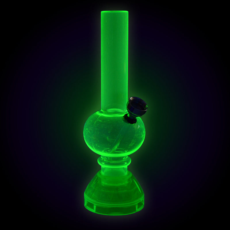 Mini Acrylic Water Pipe w/ Grinder Base- 6.75" / Colors Vary - Headshop.com