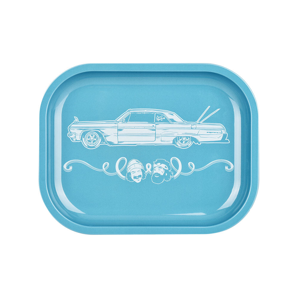 Cheech & Chong's x Pulsar Mini Metal Rolling Tray w/ Lid - Love Machine / 7"x5.5" - Headshop.com