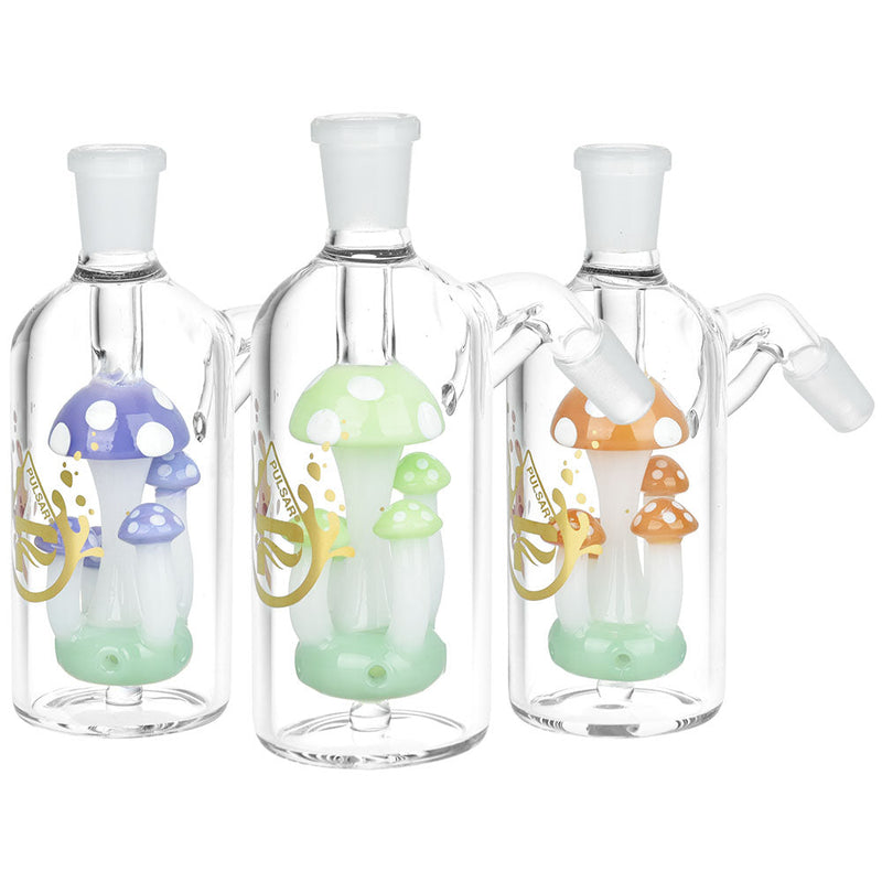 Pulsar Shroom Quintet Ash Catcher | 5.25" | 14mm | Colors Vary - Headshop.com