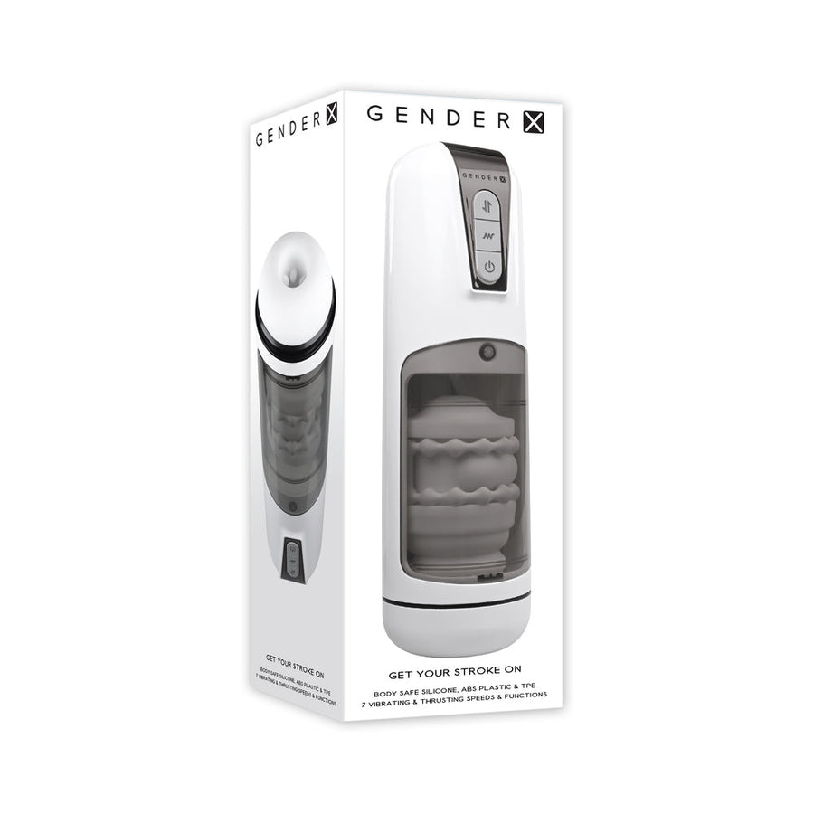 Gender X Get Your Stroke On Rechargeable Stroker TPE White - Headshop.com