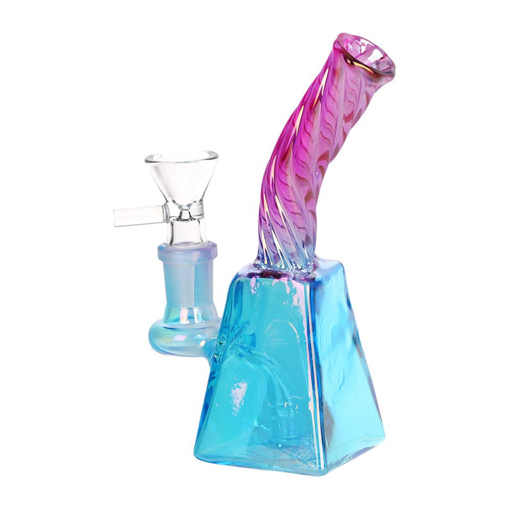 3CT BUNDLE - SeshGear Twisted Up Electroplated Glass Water Pipe - 5.75" / 14mm F