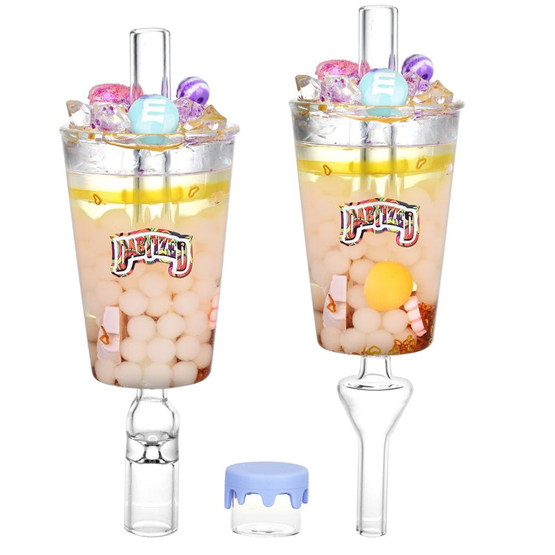 Dabtized Bottoms Up Shot Glass 2 In 1 Honey Straw - 4" / 10mm F / Asst Designs - Headshop.com