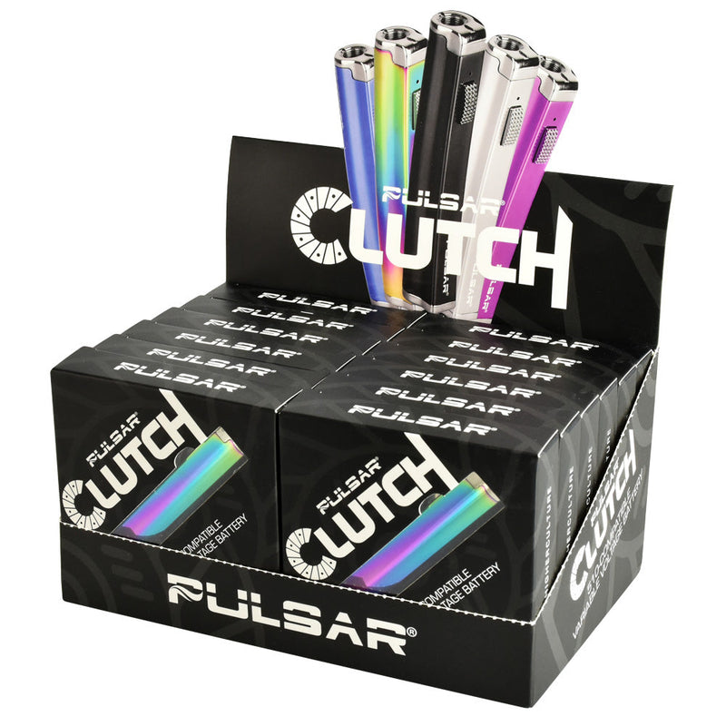 12PC DISP - Pulsar Clutch VV 510 Battery - 500mAh / Asst Colors - Headshop.com