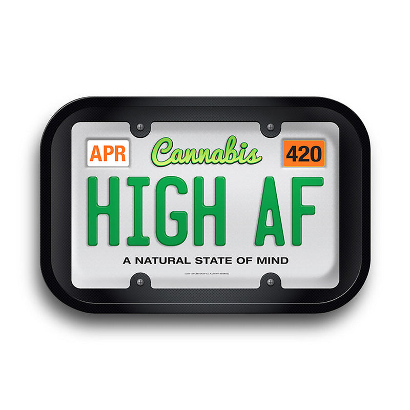 High AF Cannabis License Plate Rolling Tray - Headshop.com