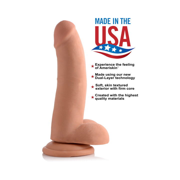 USA COCKS 8 in. Ameriskin Dual Density Dildo Medium - Headshop.com