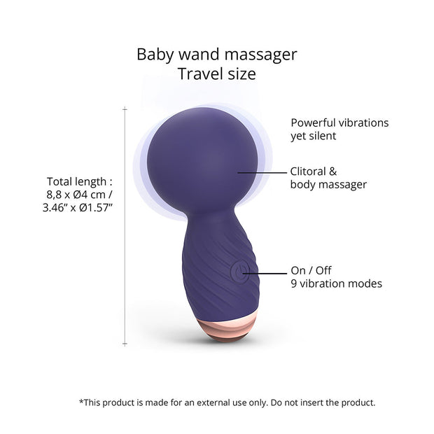Love to Love Itsy Bitsy Rechargeable Silicone Mini Wand Vibrator Midnight Indigo - Headshop.com