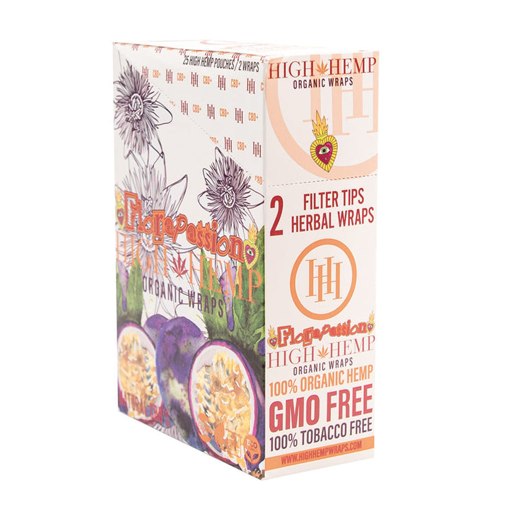 25PC DISP - High Hemp Organic CBD Wraps - 2pk - Headshop.com