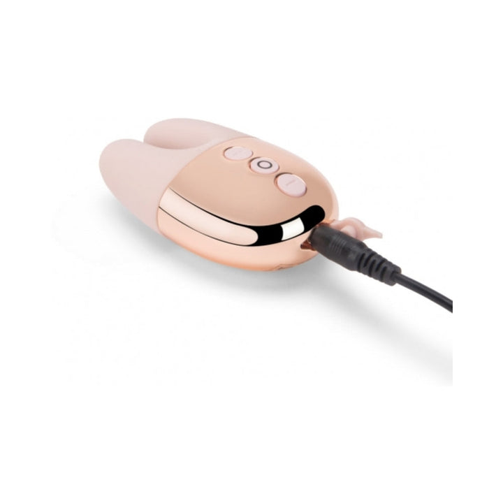 Le Wand Chrome Double Vibe Rechargeable Silicone Mini Vibrator Rose Gold - Headshop.com