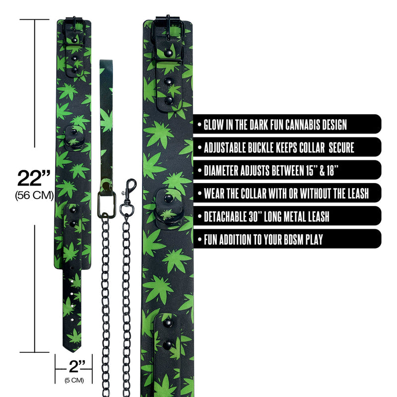 Stoner Vibes Chronic Collection Glow in the Dark Collar and Leash - Headshop.com
