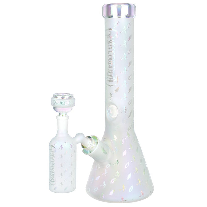Grateful Dead x Pulsar Bolts And Skellies Glass Beaker Water Pipe Set | 13.75" | 14mm F - Headshop.com