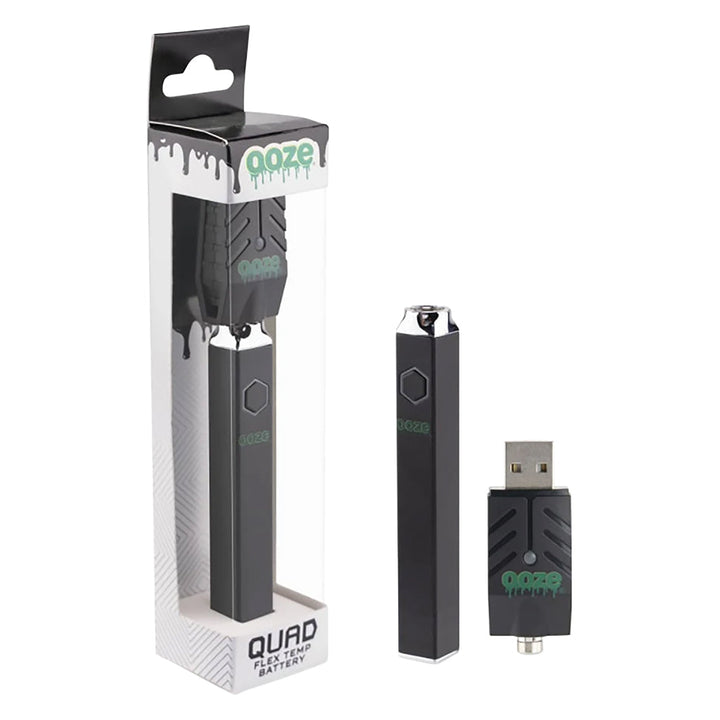 Ooze Quad Flex Temp Square Vape Pen 510 Battery - Headshop.com