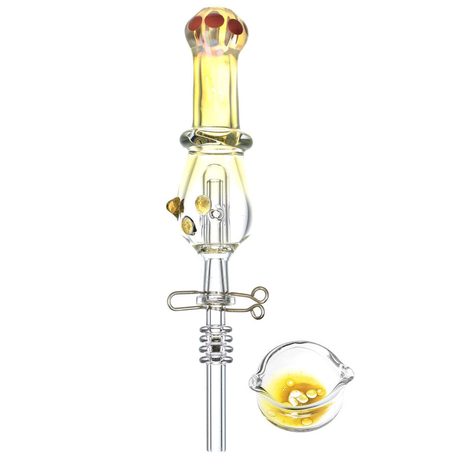Fumed Glass Quartz Tip Vapor Straw Kit w/ Dish - Headshop.com