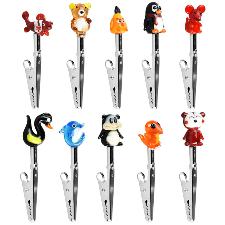 Animal Style Glass Memo Clips - 3"/Assorted Designs - 30PC SET - Headshop.com