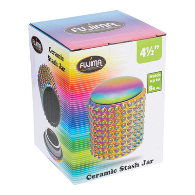Fujima Spectrum Dotted Ceramic Stash Jar - 4" - Headshop.com