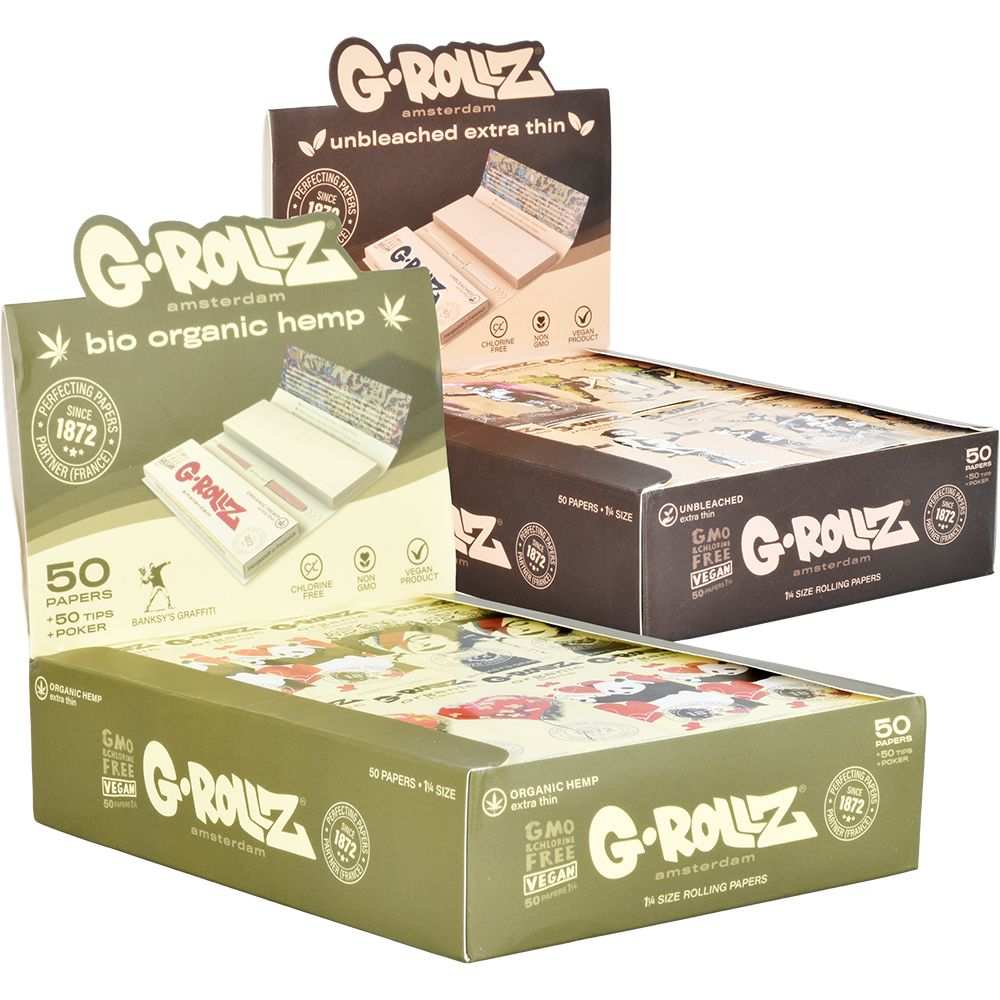 G-ROLLZ x Banksy's Graffiti Papers + Tips | 50pc | 1 1/4 | 24pk Display - Headshop.com