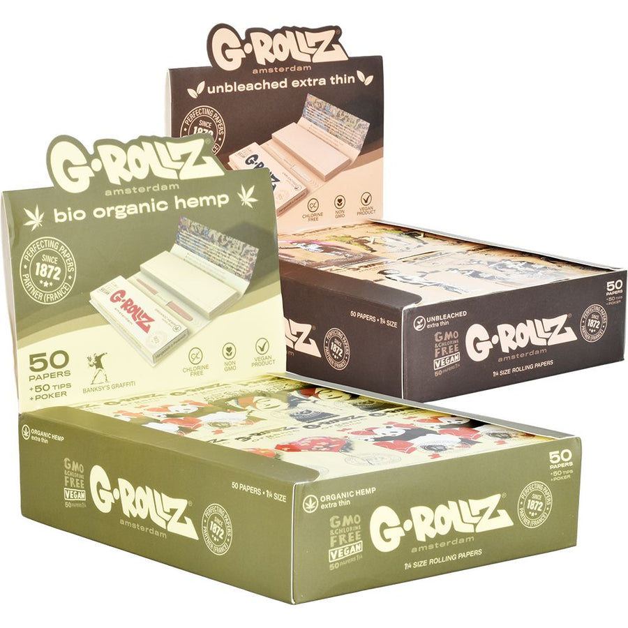 G-ROLLZ x Banksy's Graffiti Papers + Tips | 50pc | 1 1/4 | 24pk Display - Headshop.com