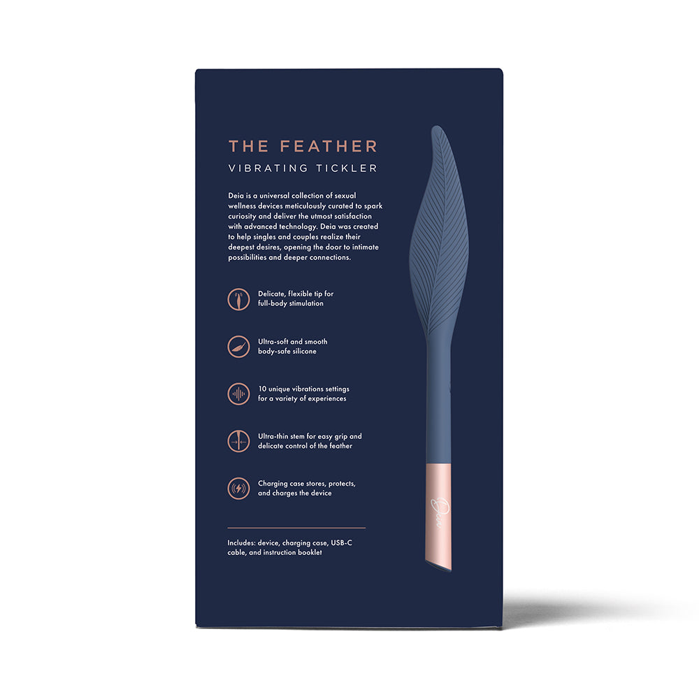 Deia The Feather Vibrating Tickler Silicone Blue - Headshop.com