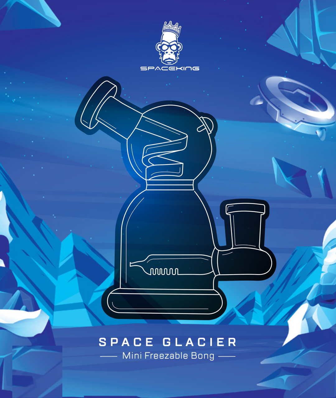 Space King Glass - 'Space Glacier' Freezable Bong - Headshop.com