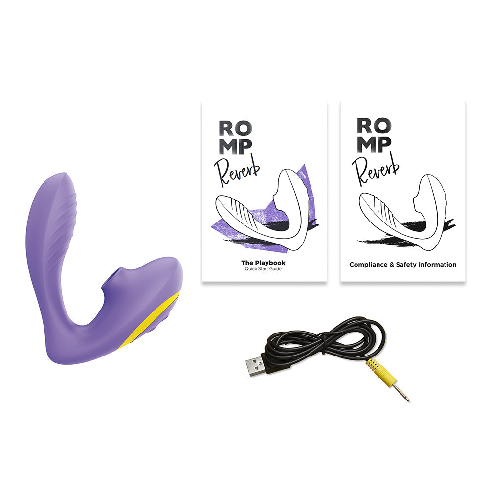 ROMP Reverb Rechargeable Silicone Clitoral and G-Spot Stimulator Purple - Headshop.com