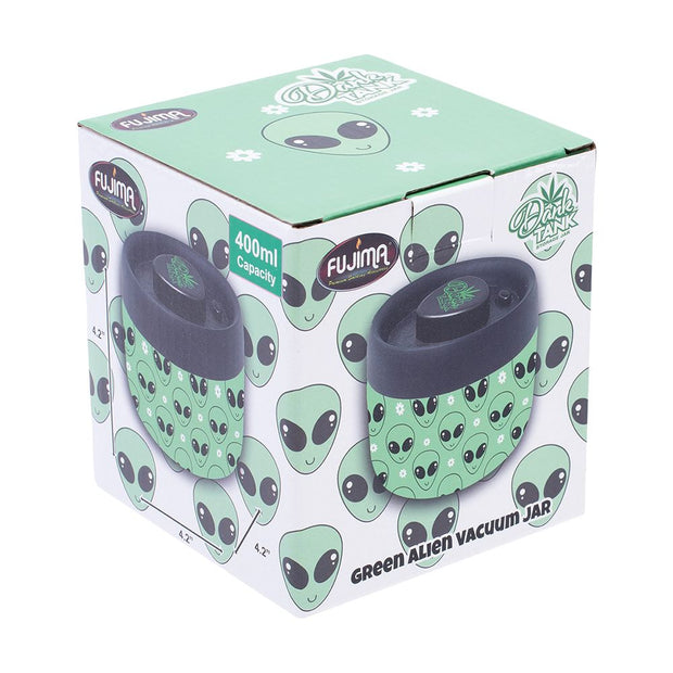 Fujima Dank Tank Vacuum Glass Jar - 4.2" / Green Alien - Headshop.com