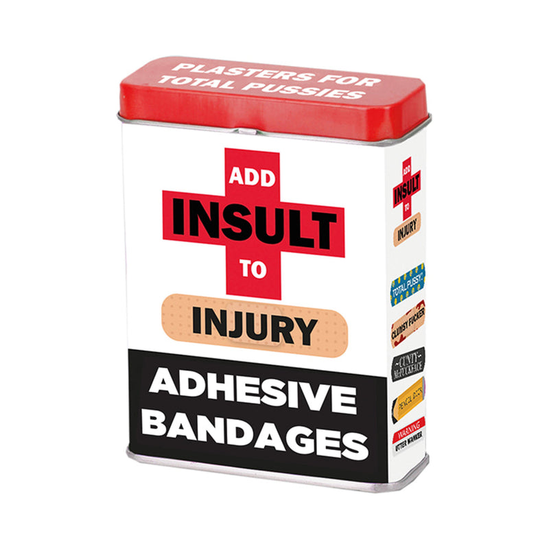 Add Insult To Injury Plasters (Band-Aids) With Assorted Sayings 12-Piece Display - Headshop.com