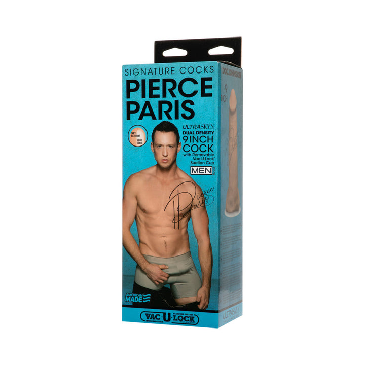 Signature Cocks Pierce Paris 9 Inch ULTRASKYN Cock with Removable Vac-U-Lock Suction Cup Vanilla - Headshop.com