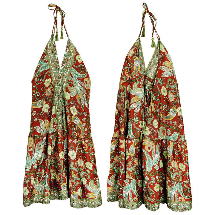 Halter Top Silk Tie Dress - 36" / Designs Vary - Headshop.com