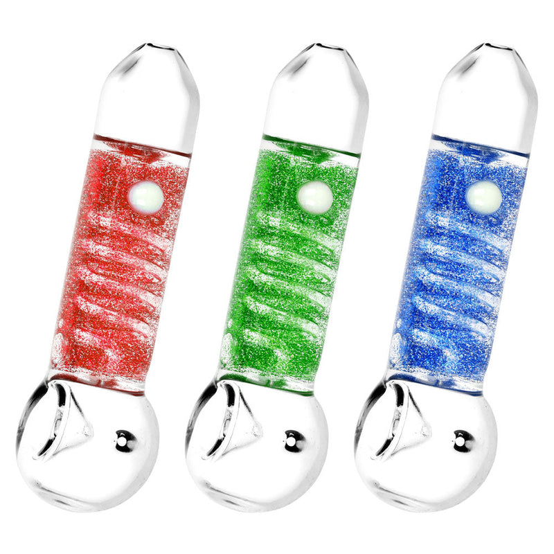 Sparkle Coil Glycerin Hand Pipe - 5" / Colors Vary - Headshop.com