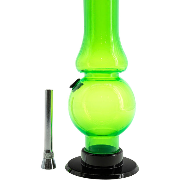 JM Enterprises  6-9" Acrylic Straight Tube Bubble Flare Bong - Multiple Colors
