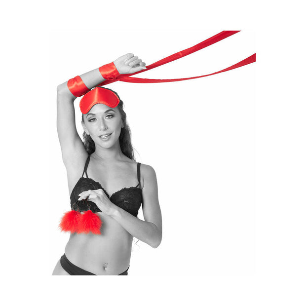 Sportsheets Sex & Mischief Amor 5-Piece Bondage Beginner Kit Red - Headshop.com
