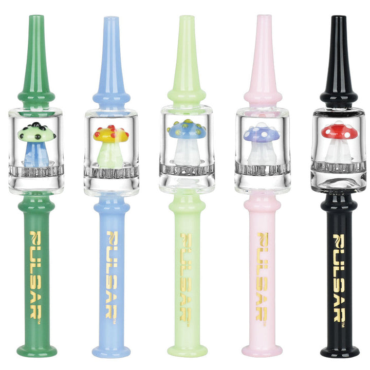 HP150 Pulsar Shroom Dab Straw w/ Honeycomb Filter | 6.25" | Colors Vary - Headshop.com