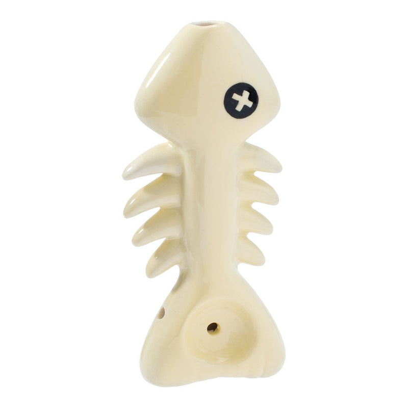 Wacky Bowlz Fish Skeleton Ceramic Hand Pipe - 4" - Headshop.com