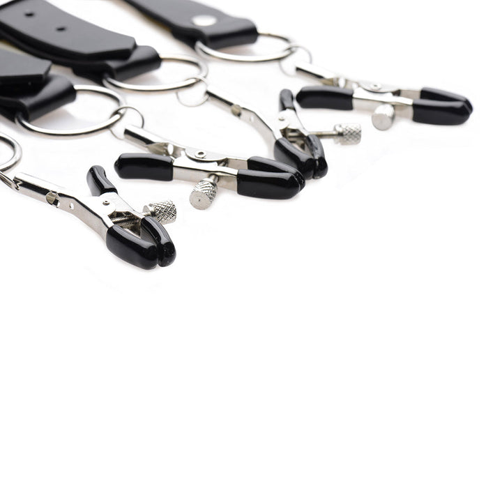 Master Series Spread Labia Spreader Straps With Clamps - Headshop.com