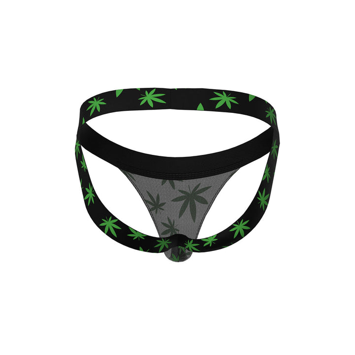 Male Power Hazy Dayz Jock Pot Leaf L/XL