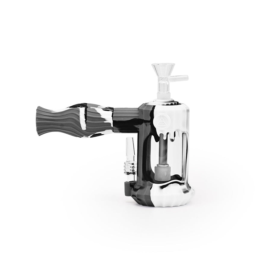 Ritual - 6'' Duality Silicone Dual Use Bubbler - Black & White Marble - Headshop.com