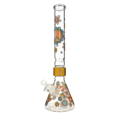 Prism Flower Power Tall Beaker Single Stack Water Pipe - 18" / 14mm F - Headshop.com